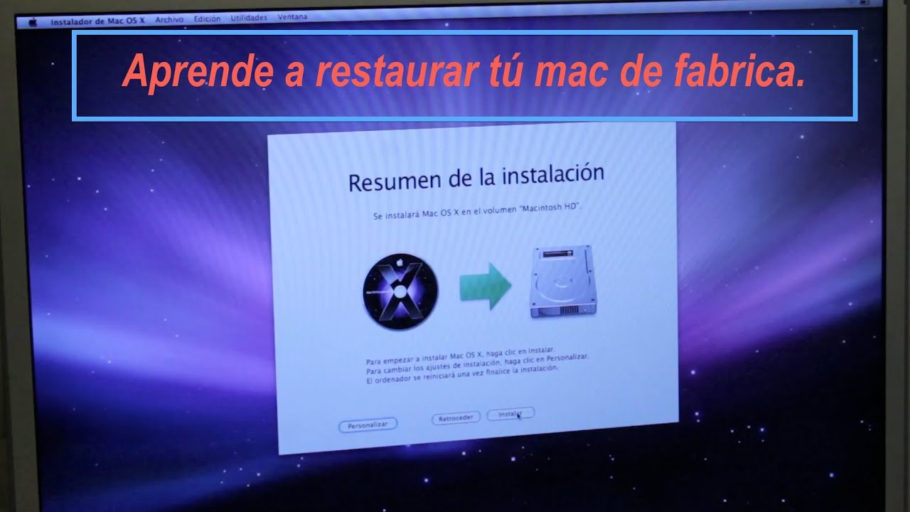 Restaurar mac de fabrica