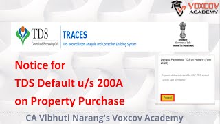 How to handle notice for TDS Default u/s 200A of TDS on Property