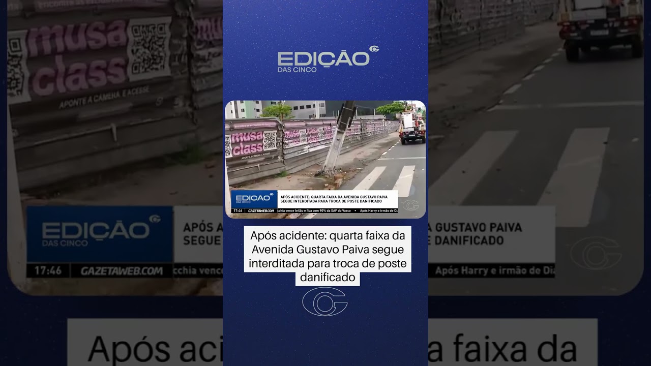 Carro bate em poste e interdita Avenida Gustavo Paiva, em Maceió