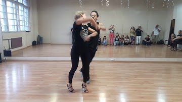 Carlos Oliveira and Anastasia - Zouk improvisation after intermediate class