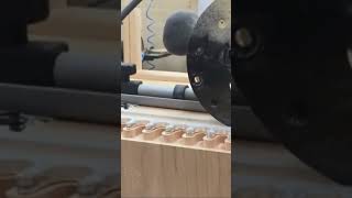 Cutting half-blind dovetails on a jig.