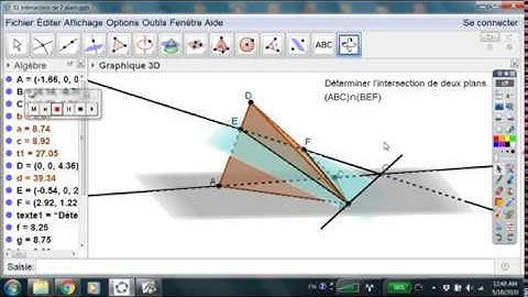 Intersection de deux plans dans l
