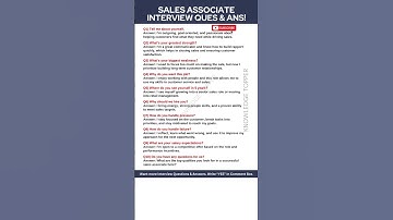 Sales Associate Interview Questions and Answers