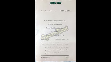 BPSC-110:  GLOBAL POLITICS  #ignou #exam #june2025
