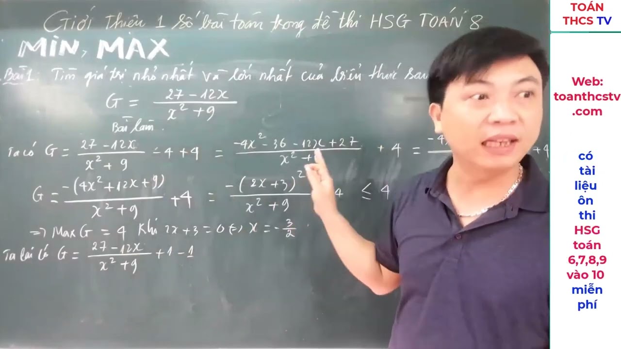 Một số dạng toán trong đề thi HSG TOÁN 8 mới| Phần 5 MIN - MAX