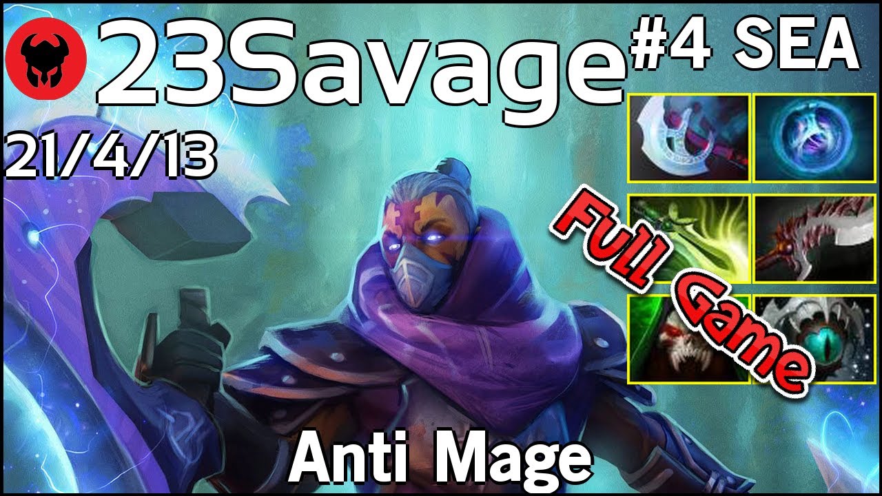 23Savage plays Anti Mage!!! Dota 2 Full Game 7.20