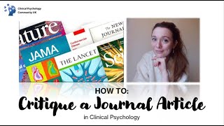 How to Critique a Journal Article in Clinical Psychology