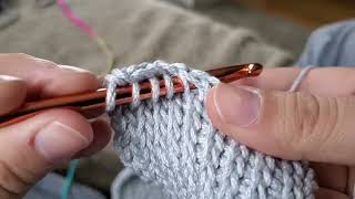 Tunisian crochet knit stitch left handed tutorial