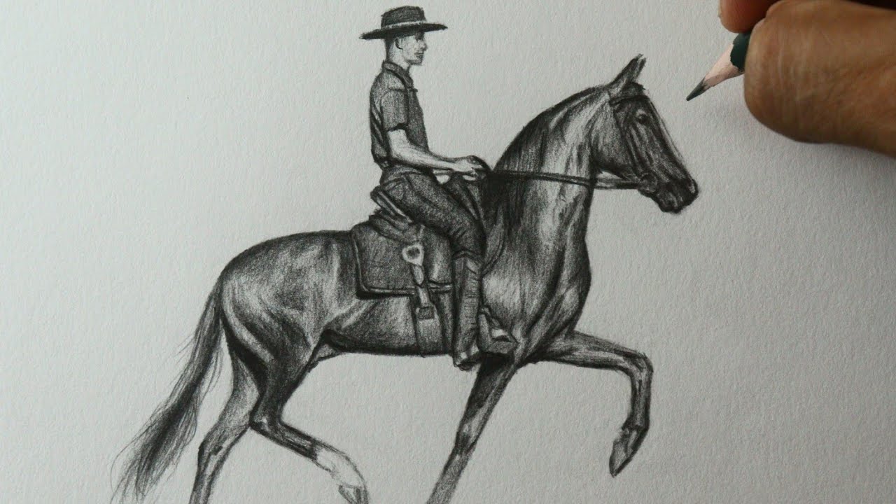 Aprenda a desenhar um cavalo em lápis colorido