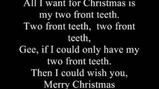 Video thumbnail of "Nat 'King' Cole & His Trio - All I Want For Christmas (Is My Two Front Teeth) Lyrics"