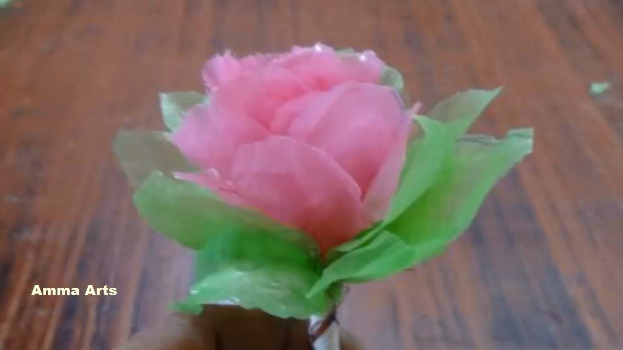 3 Easy Plastic Bags Flowers DIY Making Using Shopping Bags Best out