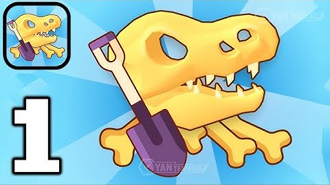 Dino Gallery: Idle Museum Sim - Gameplay Walkthrough Part 1 Tutorial Digging for fossils (Android)