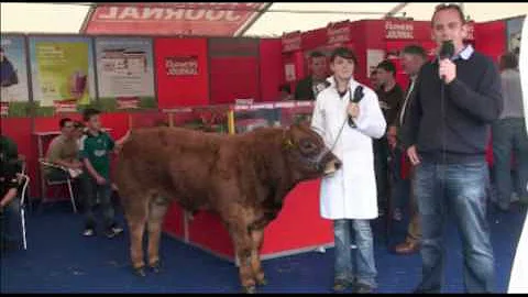 April Higgins & Bambi the calf at Farmers journal ...