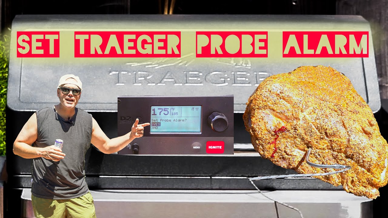 Set Traeger WiFIRE Temperature Probe Alarm: How to use D2 Controller on  wood pellet smoker grill 