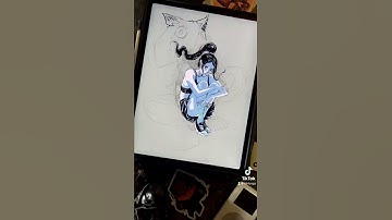 Girl Digital Drawing - Illustration Process on Procreate & iPad Pro #shorts