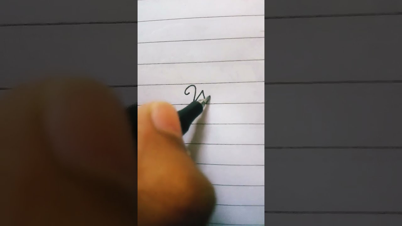 Letter W Calligraphy With Left Hand
