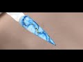 Easy Blue Marble Nail Design w Fusion Ink and Gel Painting - How to Quick Simple