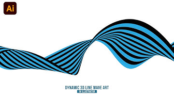 Create Dynamic 3D Line Wave art in Illustrator | Dynamic Line Art | Illustrator Tutorial