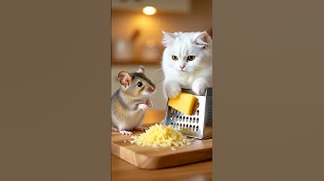 “Cat Teaches Lazy Mouse to Scatter Cheese | Funny 3D Cartoon Short” #shorts #funny #cat #ai #cute