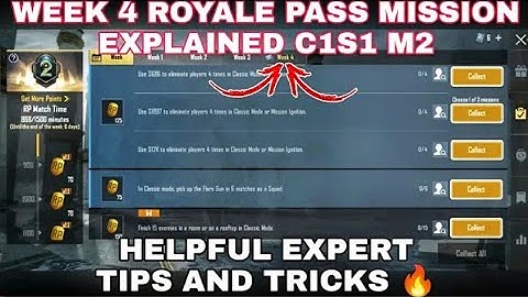 C1S1 WEEK 4 ROYALPASS MISSION EXPLAINED BGMI | WEEK 4 ALL RP MISSION BGMI C1S1 M2 | C1S1 M2 WEEK 4