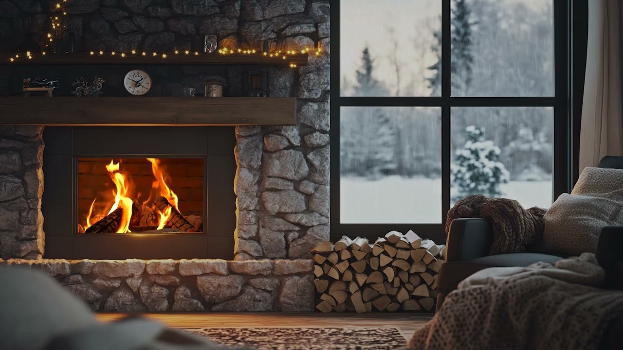 Warmth of a Fireplace and Soft Piano Music – Relaxing Evening Ambience for Study, Work, or Restful