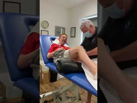 Ticklish Boy Giggles throughout Sports Massage Session