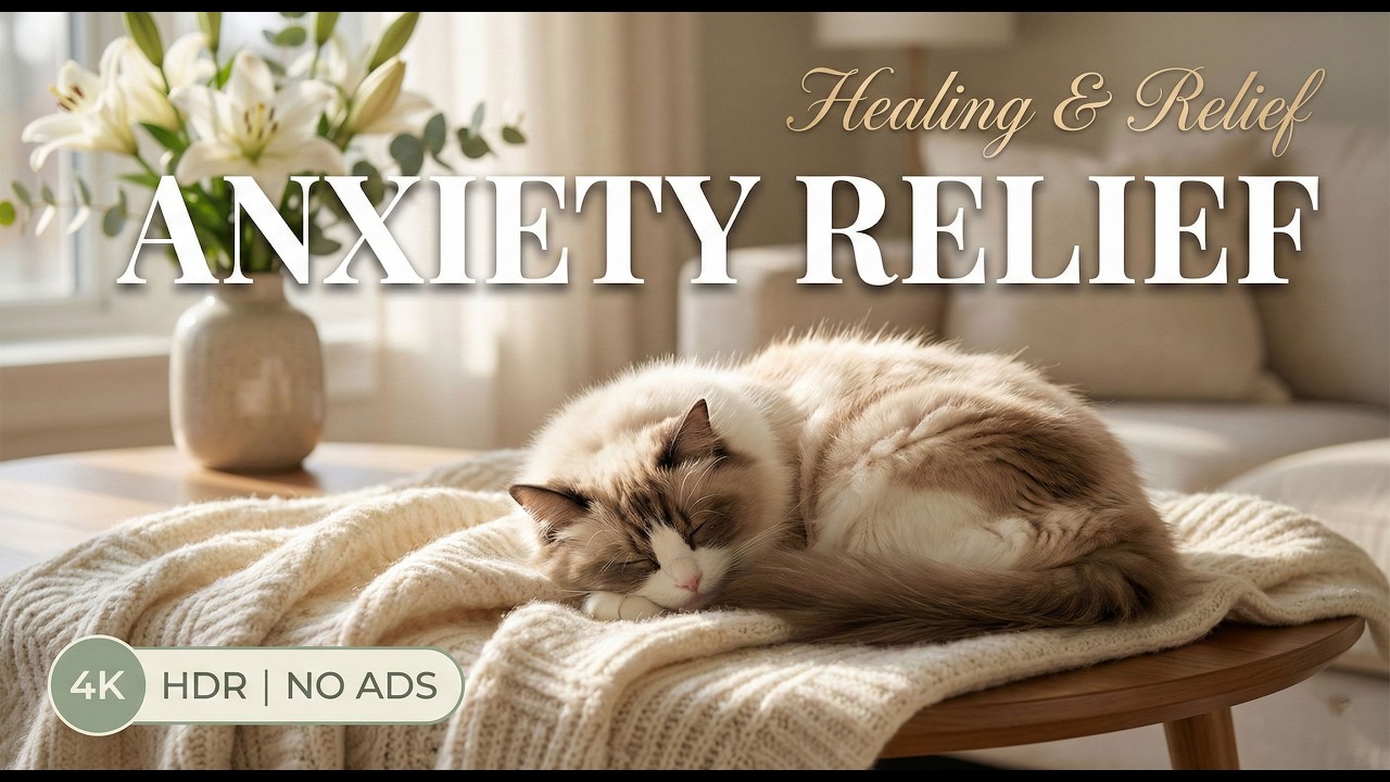 NO ADS – Cat Relaxing Music 🐾 Cat Sleep Sounds for Deep Calm 🔥 Warm Fireplace for Stress Relief