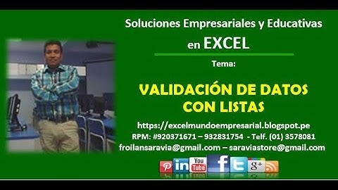 validación de datos en excel 2013 - Listas - Por: Froilán Saravia - Grusatec