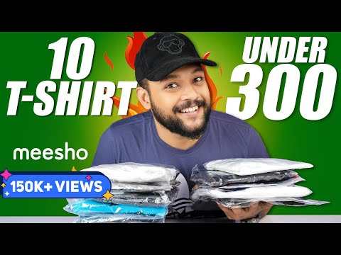 10 Best Meesho T-Shirts For Men Under 300 🔥 T-Shirt Haul Review 2023 | ONE