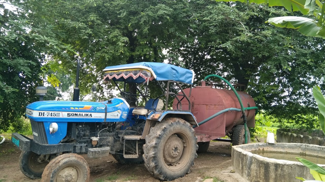 Sonalika DI 745lll and water Tanker lllllllllll