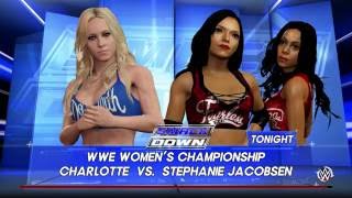 WWE 2K16 Stephanie Jacobsen with Bianca Lawson Vs Charlotte screenshot 3