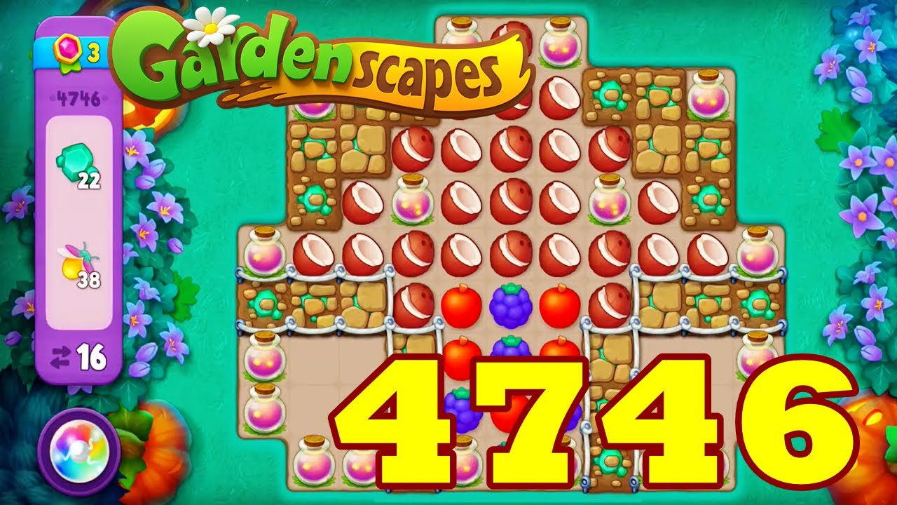 Gardenscapes Level 4746 HD Walkthrough | 3 - match game | gameplay