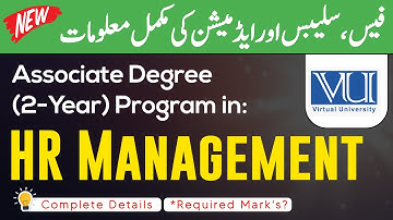 VU Associate Degree Program 2 years ADP: Human Resource Management