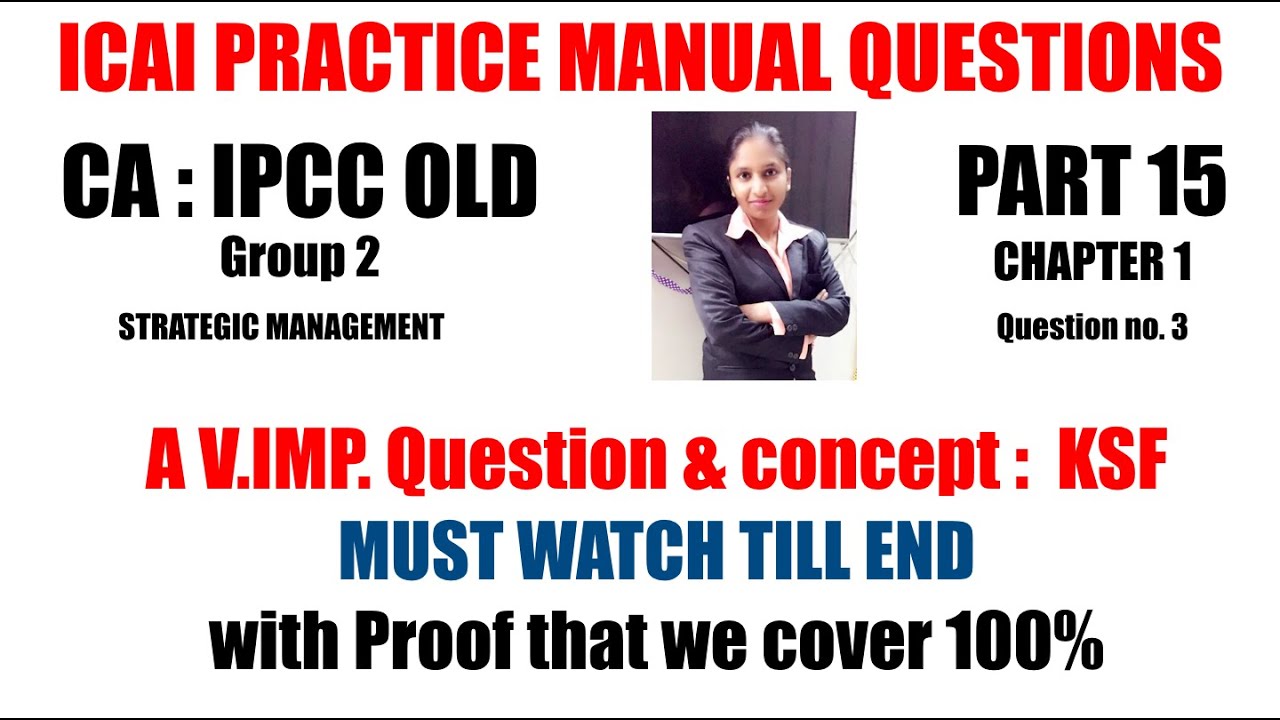 | ICAI PRACTICE MANUAL | CA IPCC | IPCC GROUP2 SM | key success factor 
