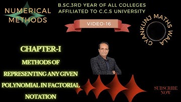 (Lect-16)examples of factorial notation in numerical analysis/BSC 3RD  year