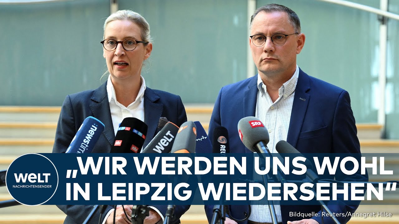 Als Moderator Weidel-Frage stellt, zuckt AfD-Chef Tino Chrupalla sichtlich zusammen