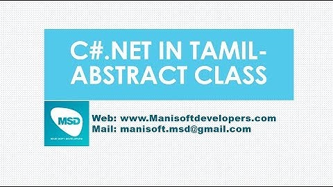 C#.Net in Tamil Part 52 - Abstract Class