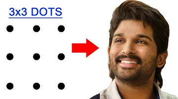 Allu Arjun face outline drawing from 3x3 dots easy - How to draw allu arjun drawing step by step