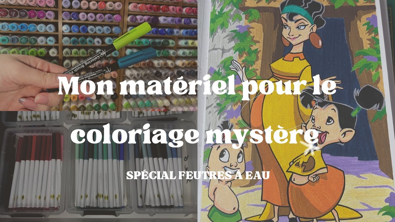 Mon matériel pour le coloriage mystère | Spécial Feutres à eau | avis | conseils 🎨🖍️