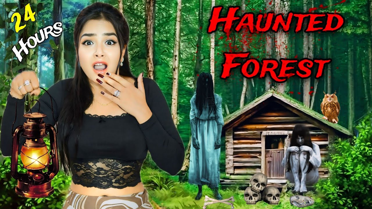 Surviving 24 Hours in a *Haunted* FOREST 💀 *Worst Day of My Life* 😰 ...