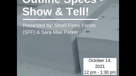 Outline Specs Show & Tell