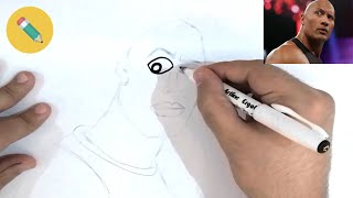 تحويل المصارع the rock الى رسم كارتوني - تعلم الرسم