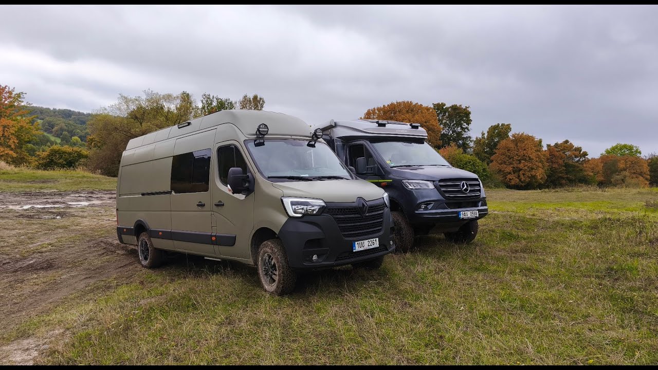 Overland campervans on offroad polygon