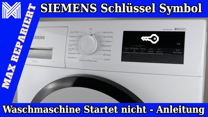 Kindersicherung / Schlüssel Symbol Waschmaschine Siemens Bosch - YouTube