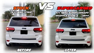 392 srt stock vs srt supercharged whipple  big difference 475 hp vs 750hp grand cherokee hellcat