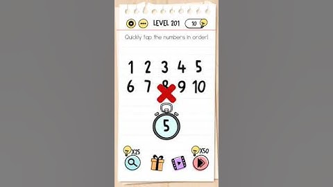 Brain test level 201 Quickly tap the numbers in order
