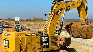 Excavator Caterpillar 6015B Loading Construction Trucks - Sotiriadis Mining Works - Big Cat