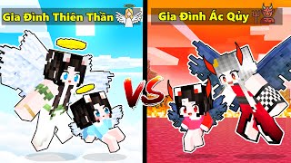 Mèo Simmy Được Gia Đình Thiên Thần VS Gia Đình Ác Qủy Nhận Nuôi Trong Minecraft