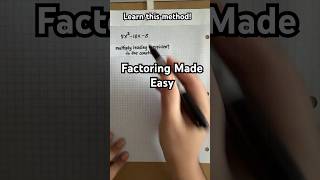Try this method when factoring trinomials #maths #mathematics #trinomial
