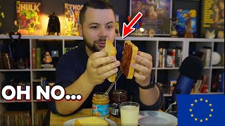 PEANUT BUTTER and JELLY Sandwiches for the First Time!  European